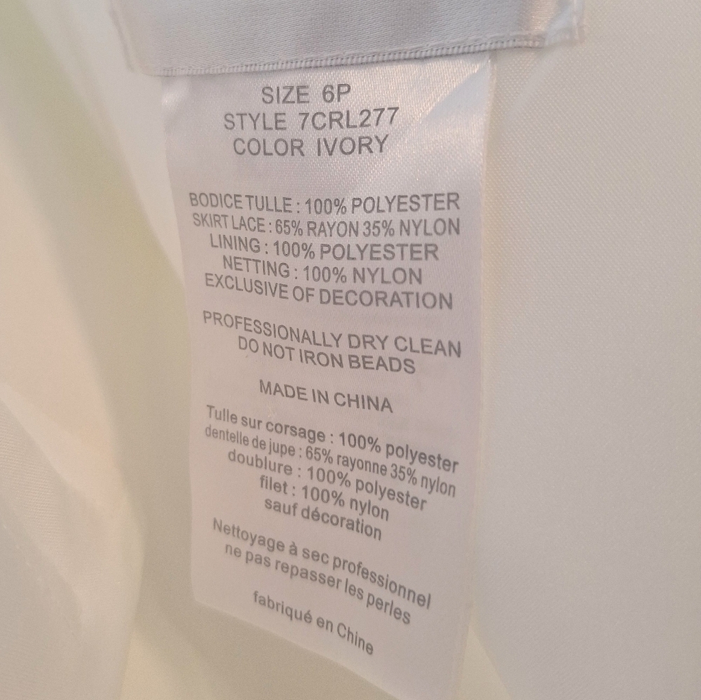 Oleg cassino  strapless sweetheart lace trumpet wedding dress gown sz 6P - Picture 9 of 12